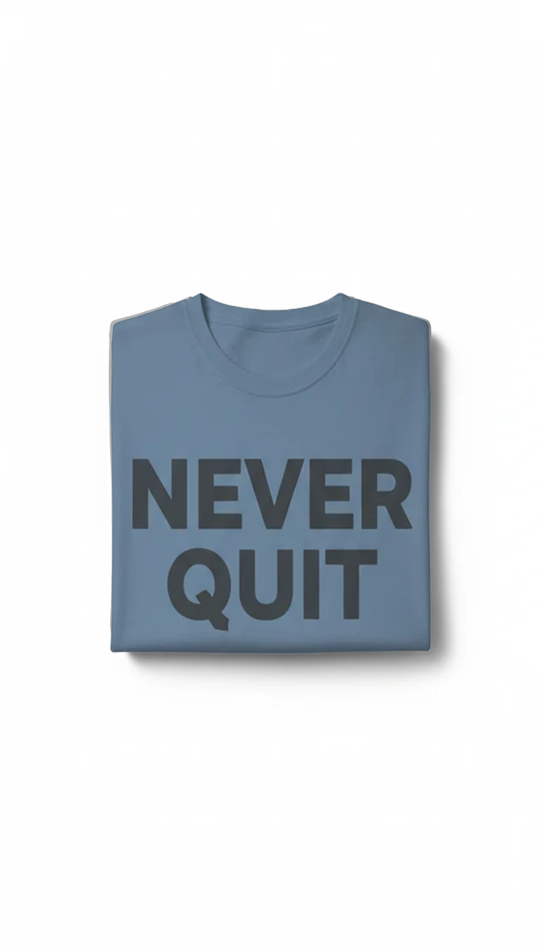 Steel Blue 'Never Quit' Tee